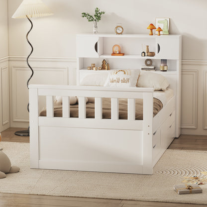 Twin Captain Platform Bed White