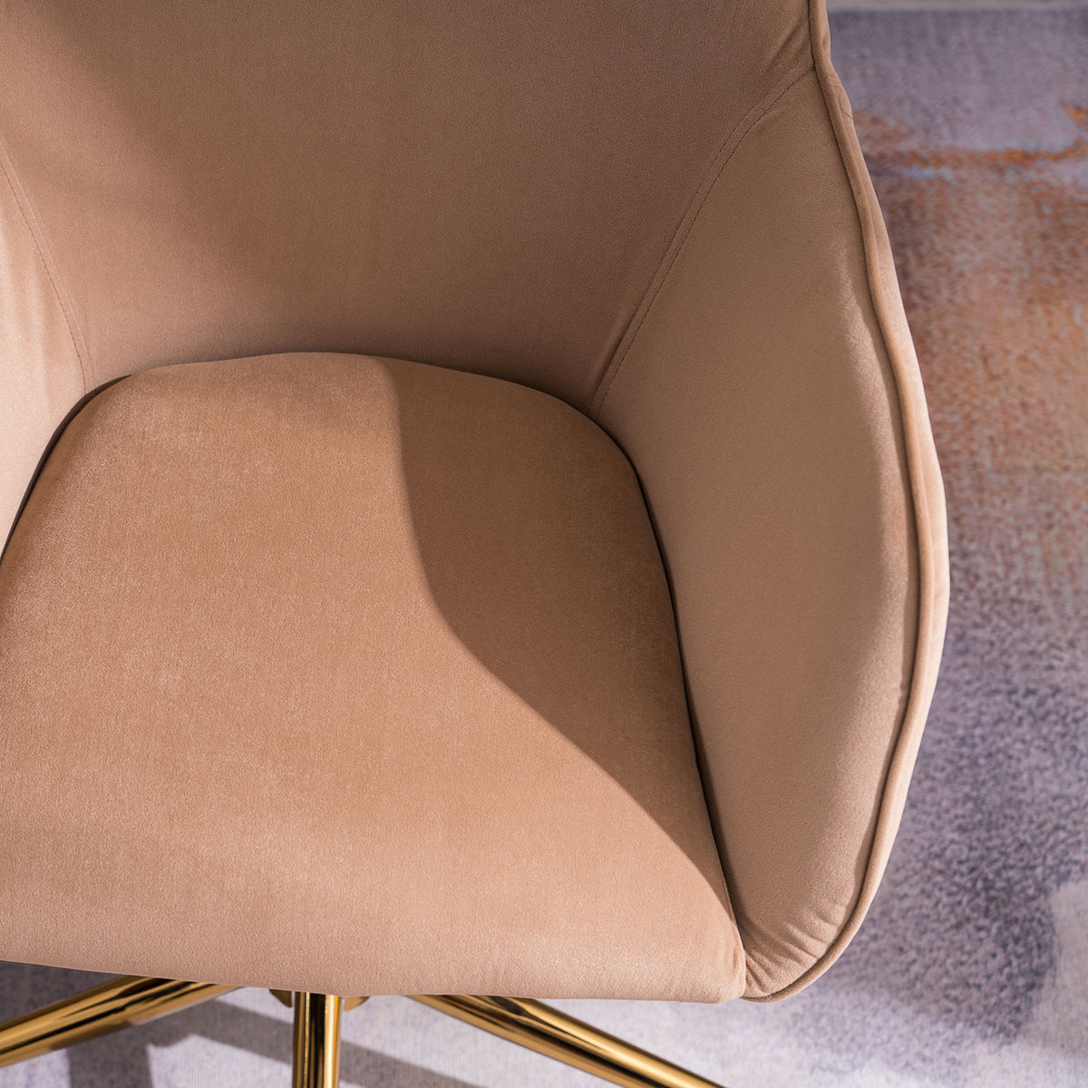 Velvet Executive Swivel Office Chair – Coffee Brown