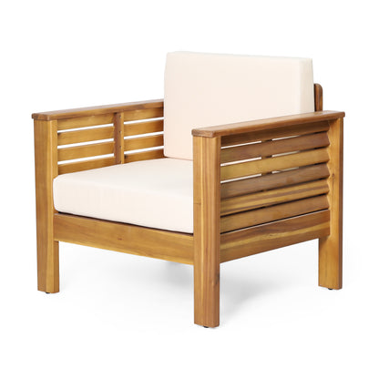 Outdoor Acacia Club Chairs (2 pcs) – Teak Beige