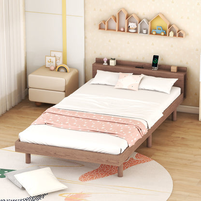 Modern Twin Platform Bed with USB Ports