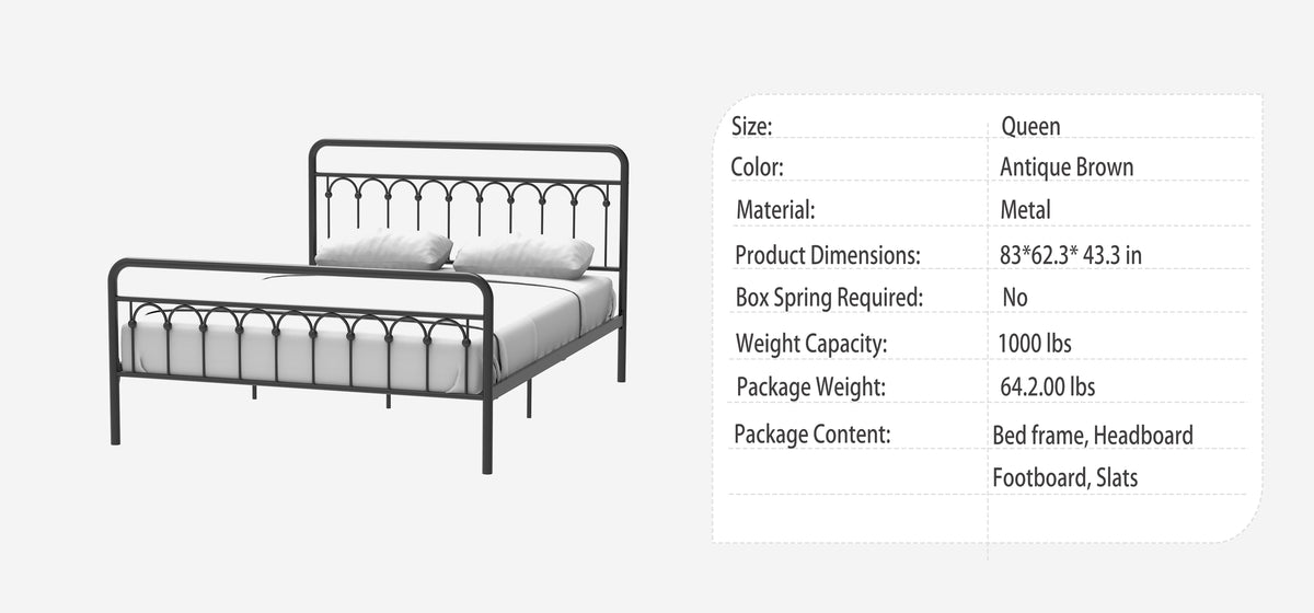 Tara Metal Platform Bed Black