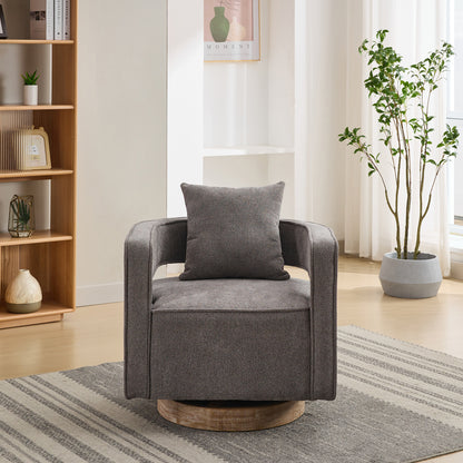 Swivel Accent Chair Charcoal Linen