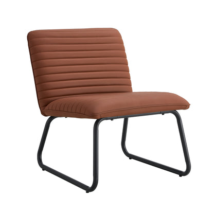 Brown Armless Lounge Chair – Black Legs