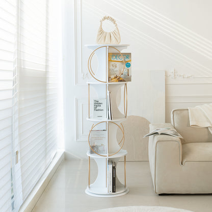4-Layer Floor Display Shelf with 360° Rotation