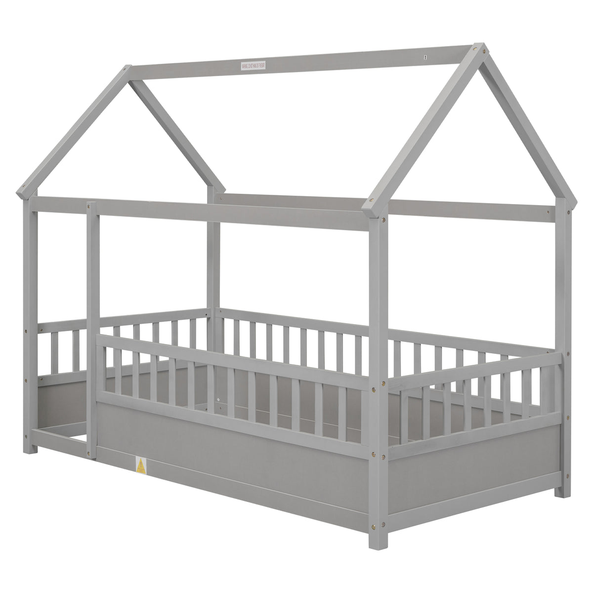 Twin Floor Bed Grey