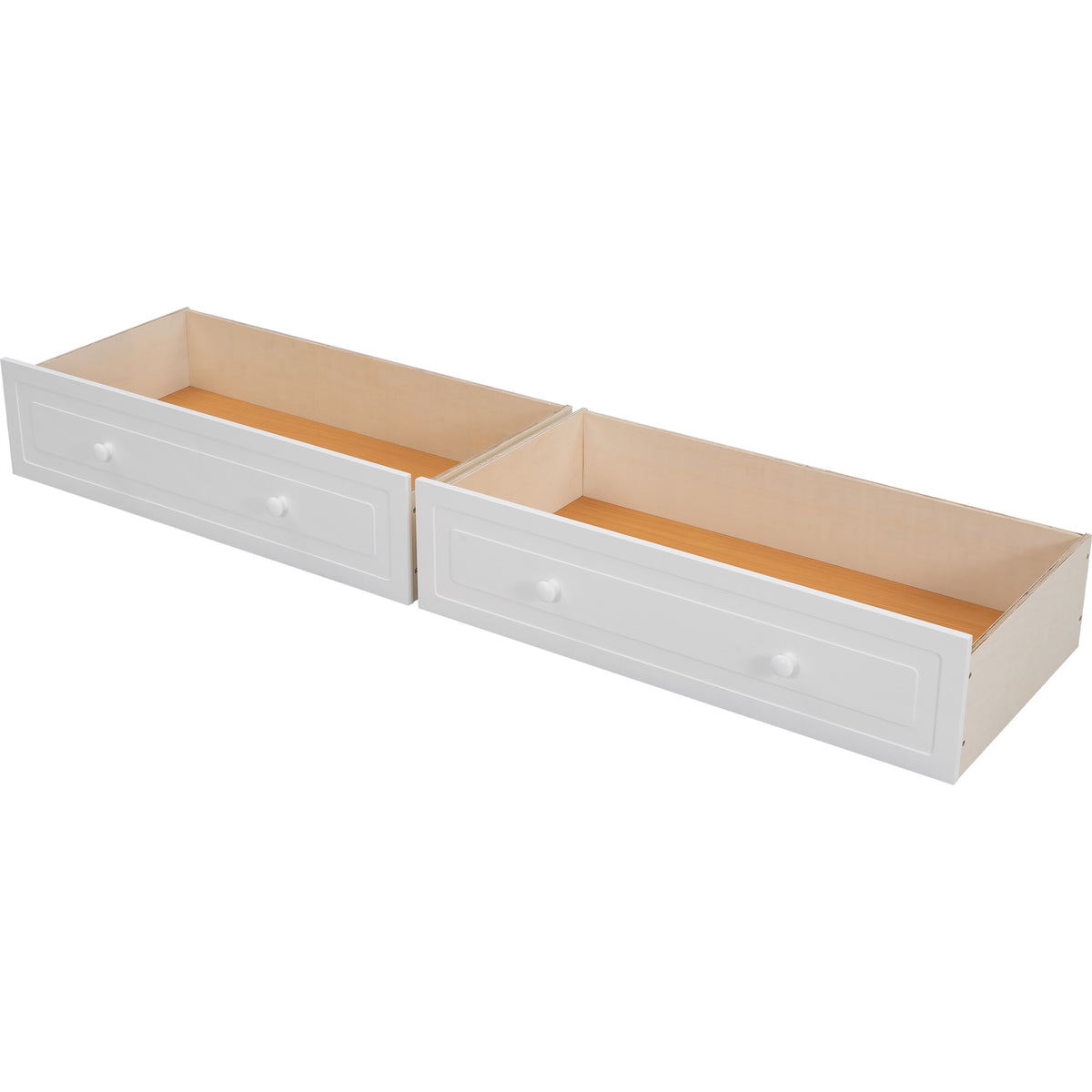 Convertible Full Bunk Bed with Drawers White