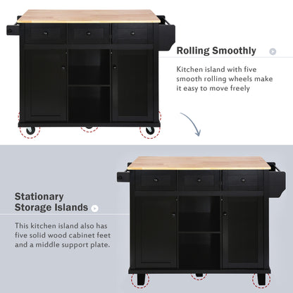 Kitchen Island Cart Black