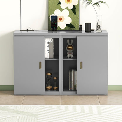 Queen Murphy Bed with Storage Gray