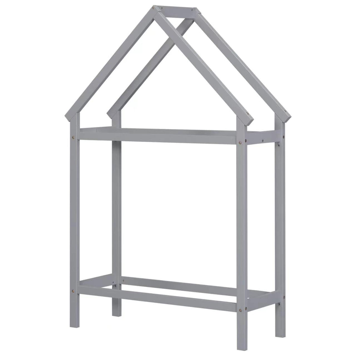 House Frame Platform Bed with Storage Gray