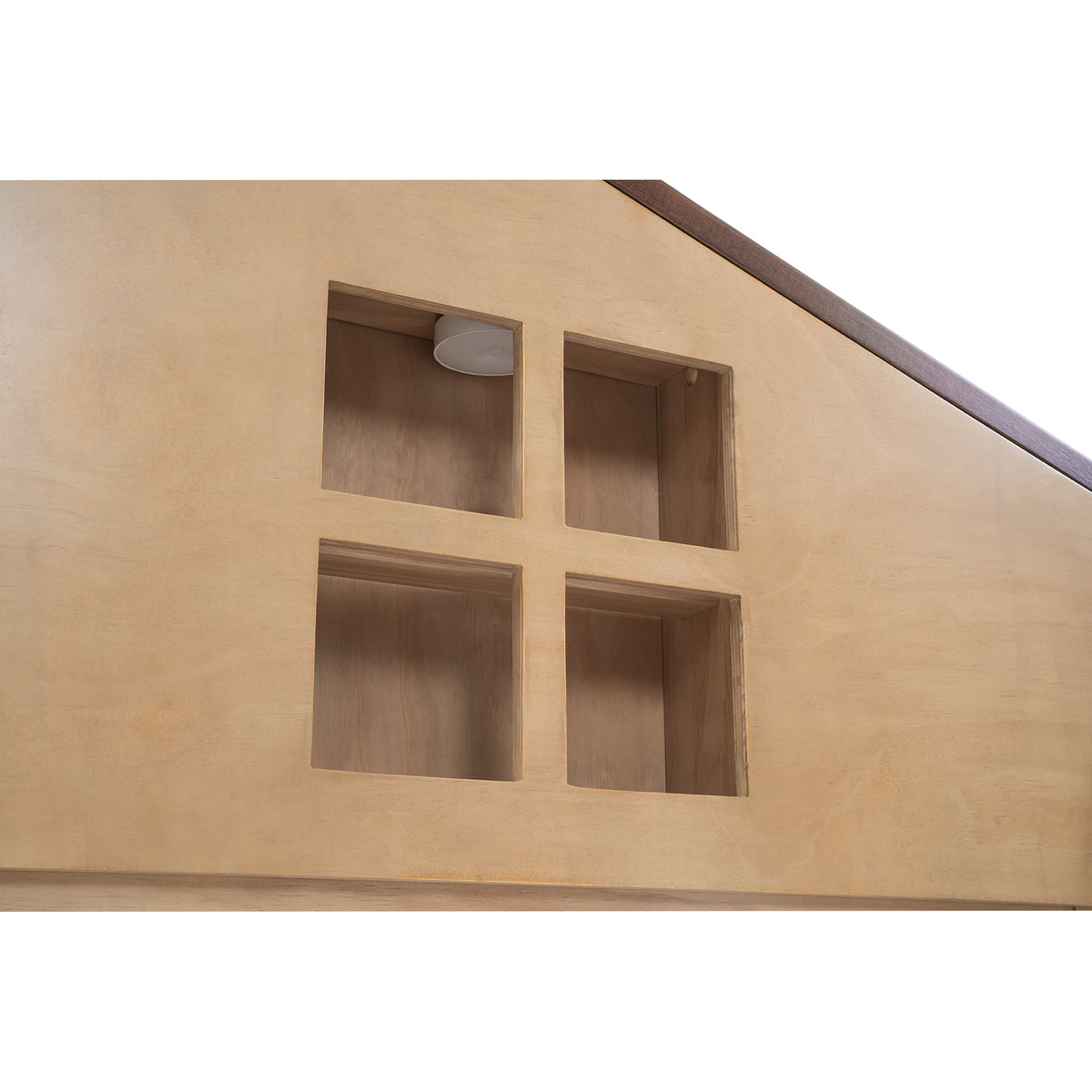 Full Platform Bed with LED Headboard – Natural Wood