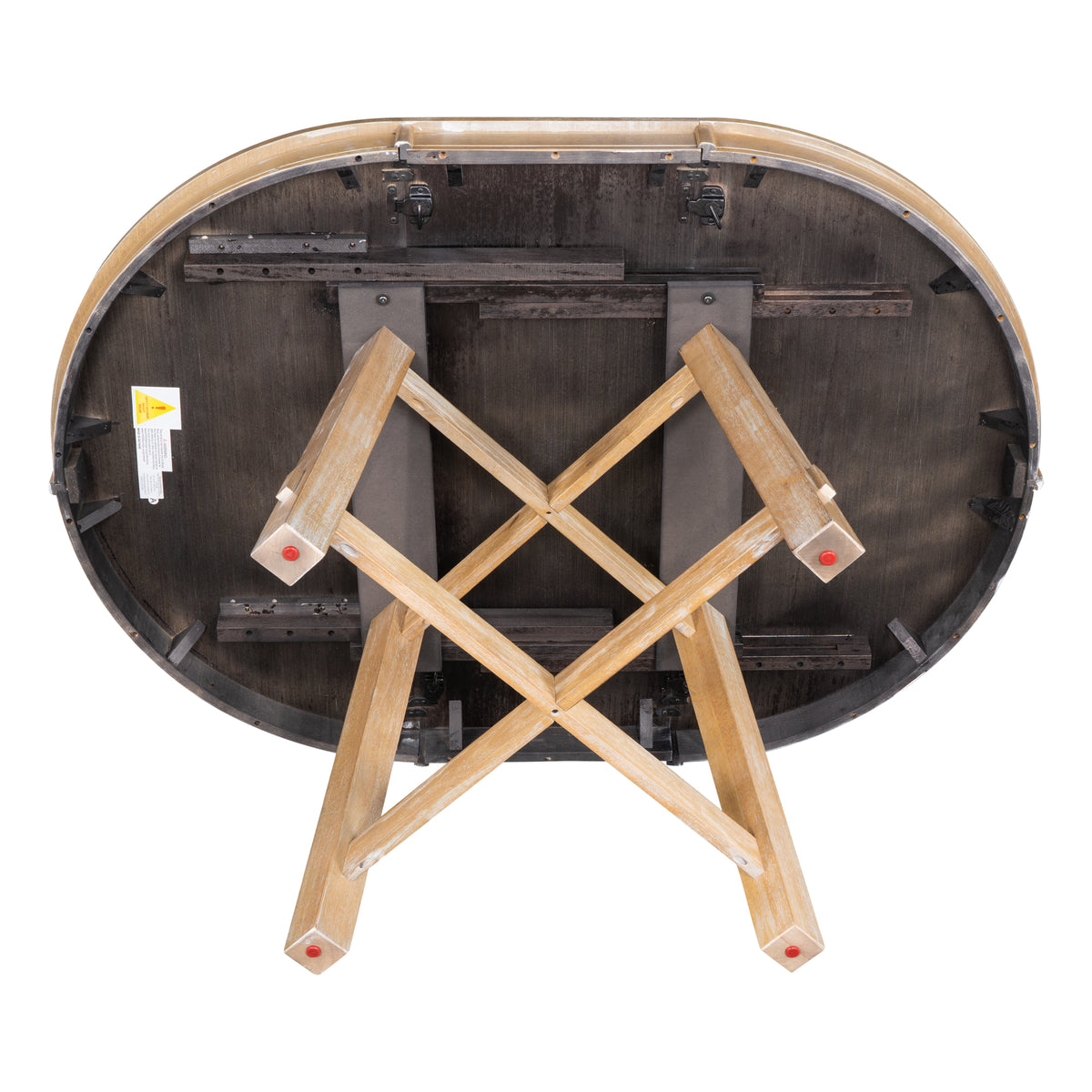 5-Piece Dining Set with Round Table Wood Wash