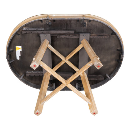 5-Piece Dining Set with Round Table Wood Wash