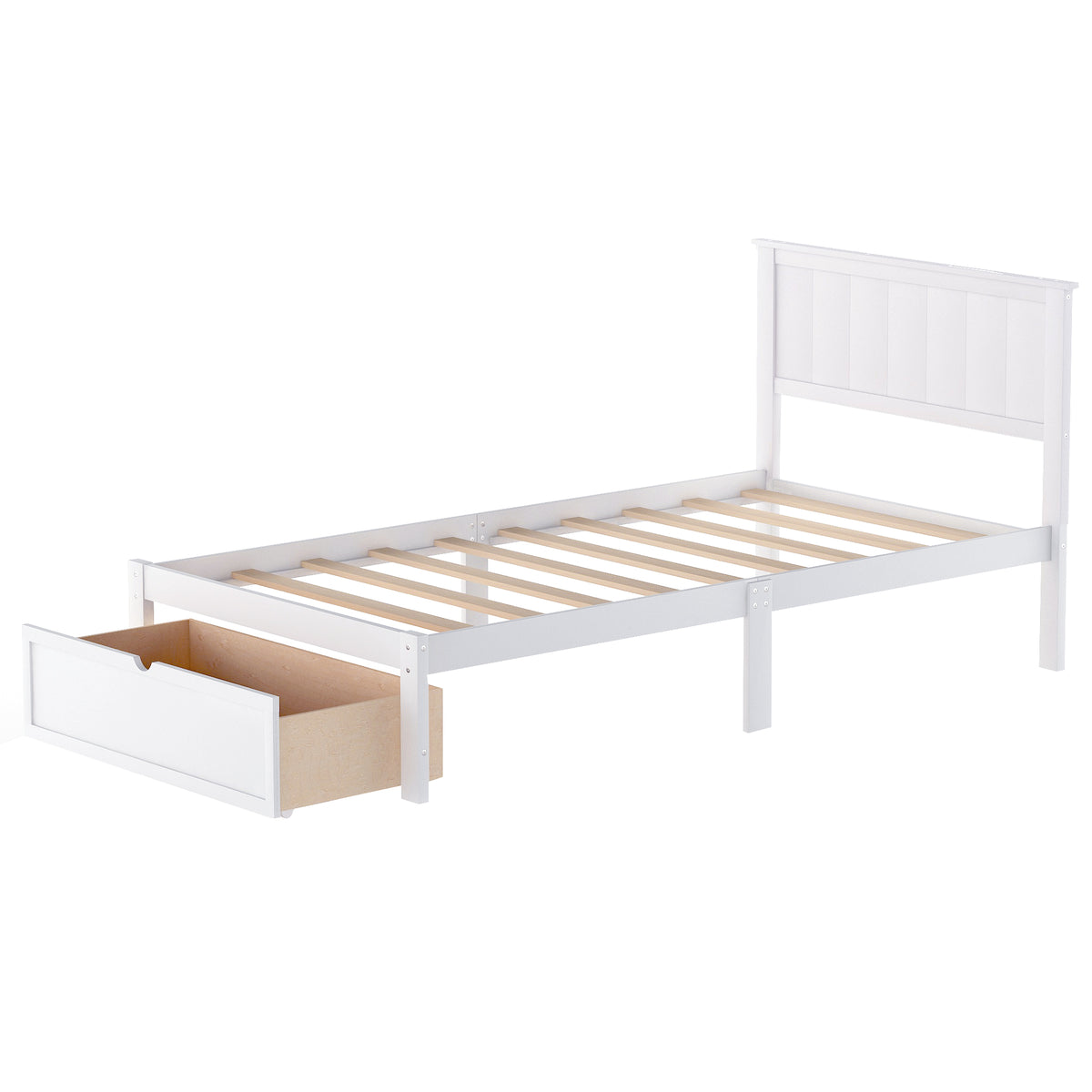 Twin Platform Bed White