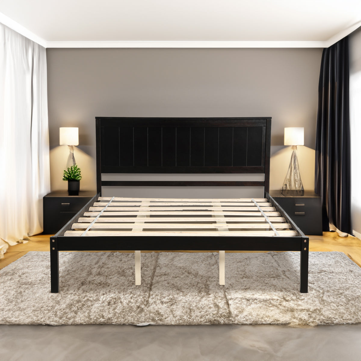 Platform Bed Frame Espresso Finish