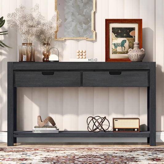 U-Style Hallway Console Table – 2 Drawers