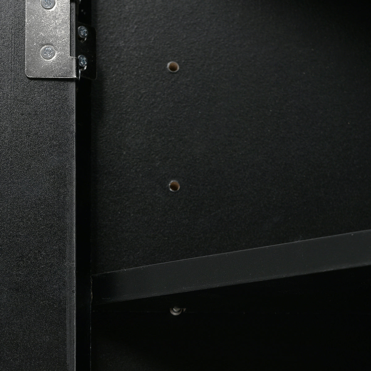 Black Corner Bathroom Cabinet with Shelves