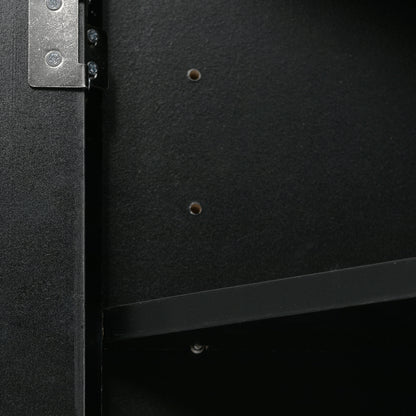 Black Corner Bathroom Cabinet with Shelves