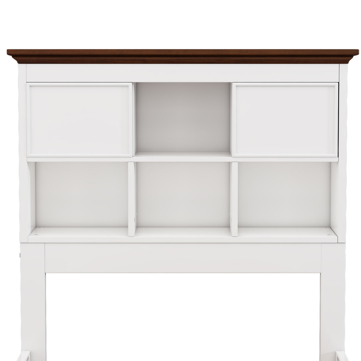 Pine Captain Bookcase Bed White Walnut
