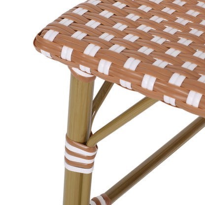 Aluminum Wicker Bar Stool Set of 2