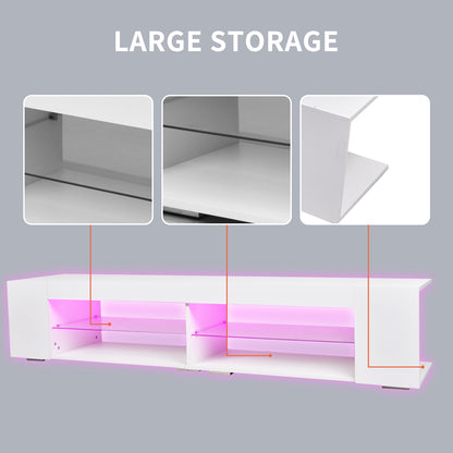 LED TV Stand High Gloss White