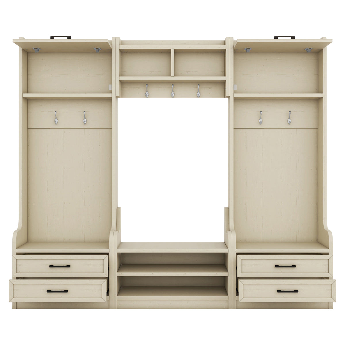 Hall Tree Cabinet Beige