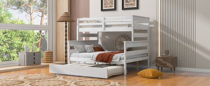 Twin-Full Bunk Bed with Trundle – White