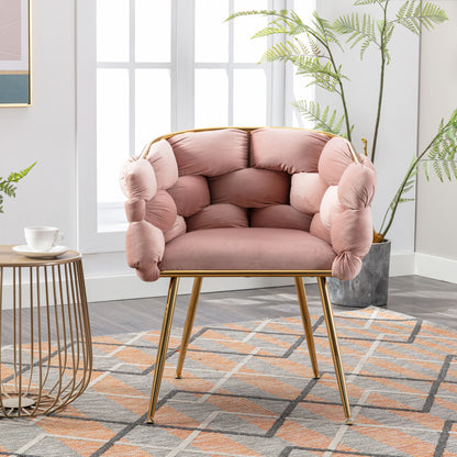 Velvet Leisure Accent Chair Set (2 pcs) – Pink