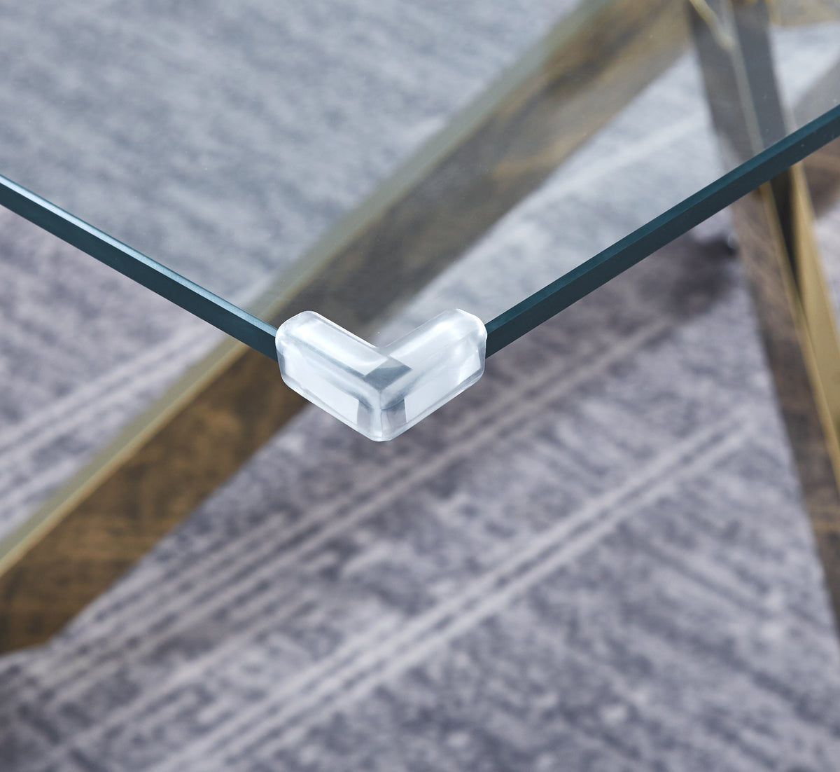 Modern Glass Dining Table – Gold Frame