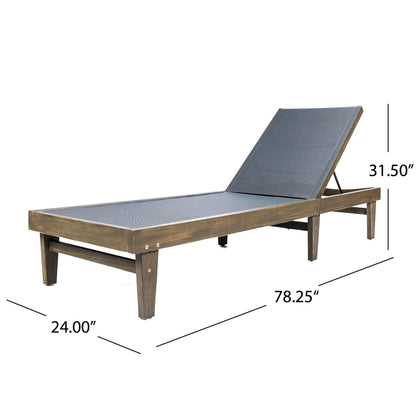Summerland Outdoor Mesh Chaise Lounge – Dark Grey