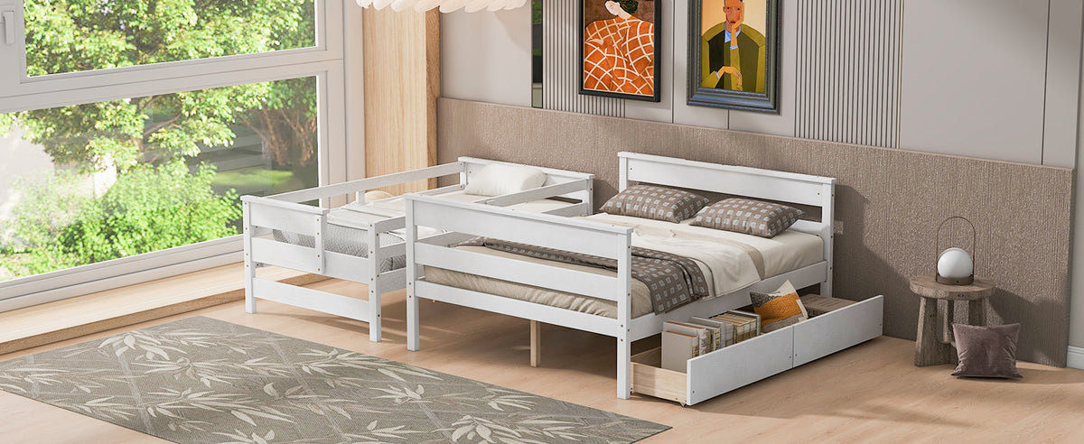 Twin over Full Bunk Bed White