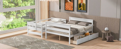 Twin over Full Bunk Bed White