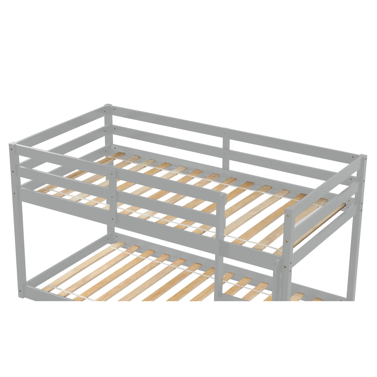 Twin Floor Bunk Bed Gray