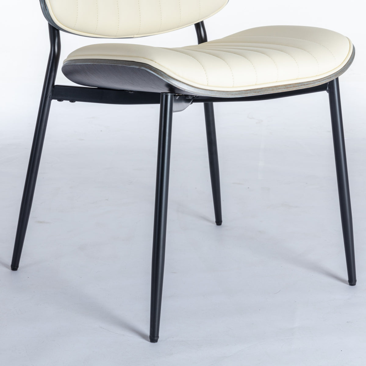 Retro Linen Dining Chairs Set of 2 Beige