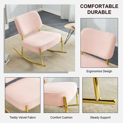 Velvet Rocking Lounge Chair – Cream