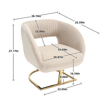 Tufted Accent Chair with Metal Frame Beige