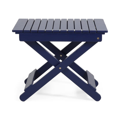 Outdoor Folding Dining Table Navy Blue Finish