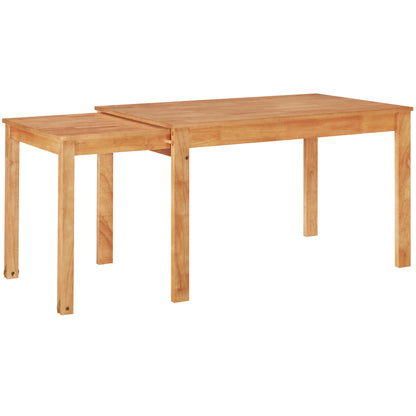 65” 5-Piece Dining Set – Natural Finish