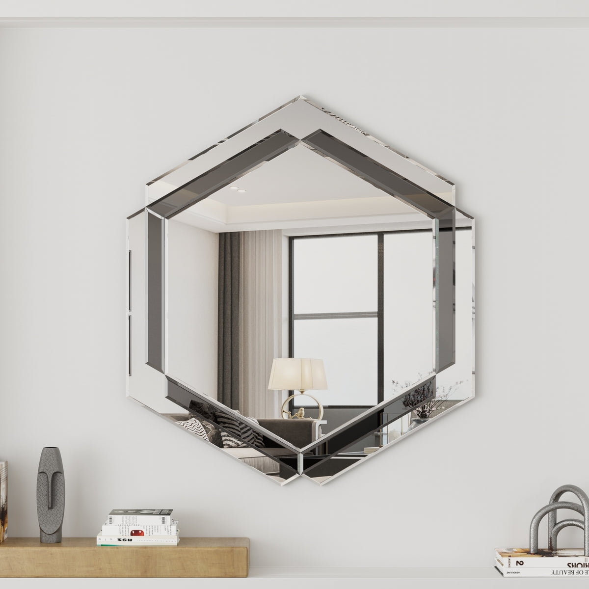 Round Wall Mirror – Silver Frame