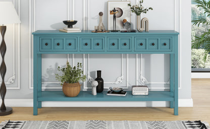 Rustic Turquoise Entryway Console Table – 60”