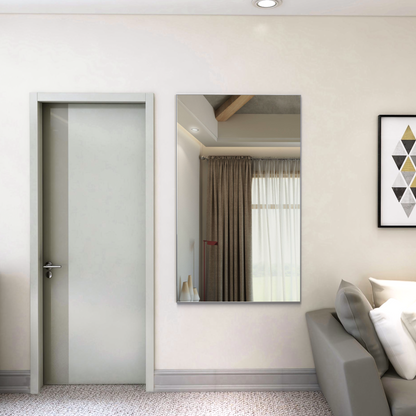 Oversized Bathroom Mirror Silver