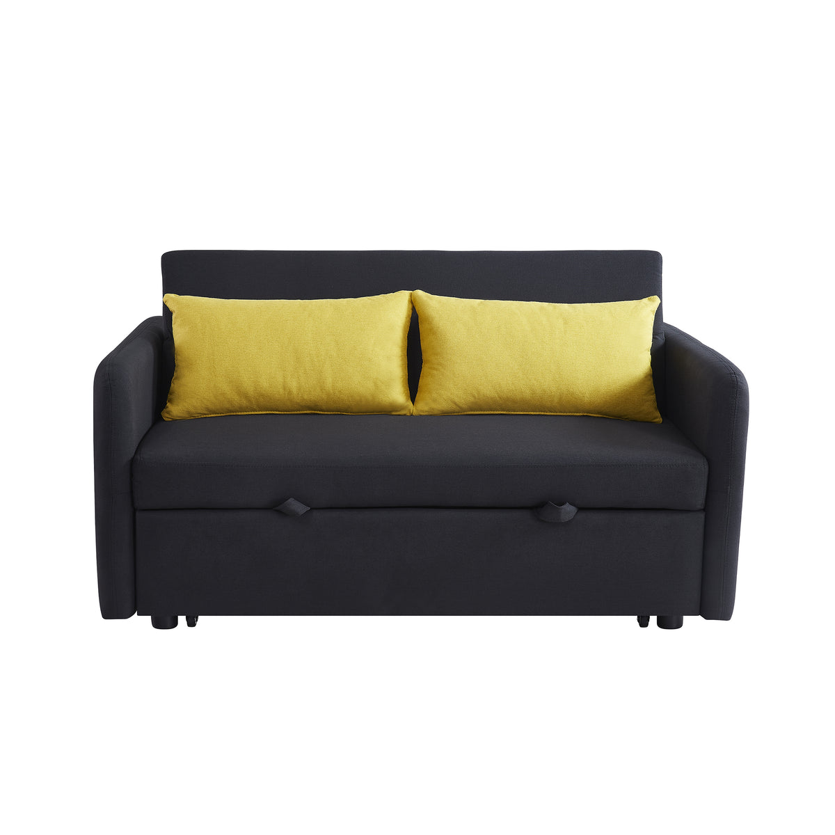 Black Fabric Convertible Sofa Bed – Twin Size Sleeper