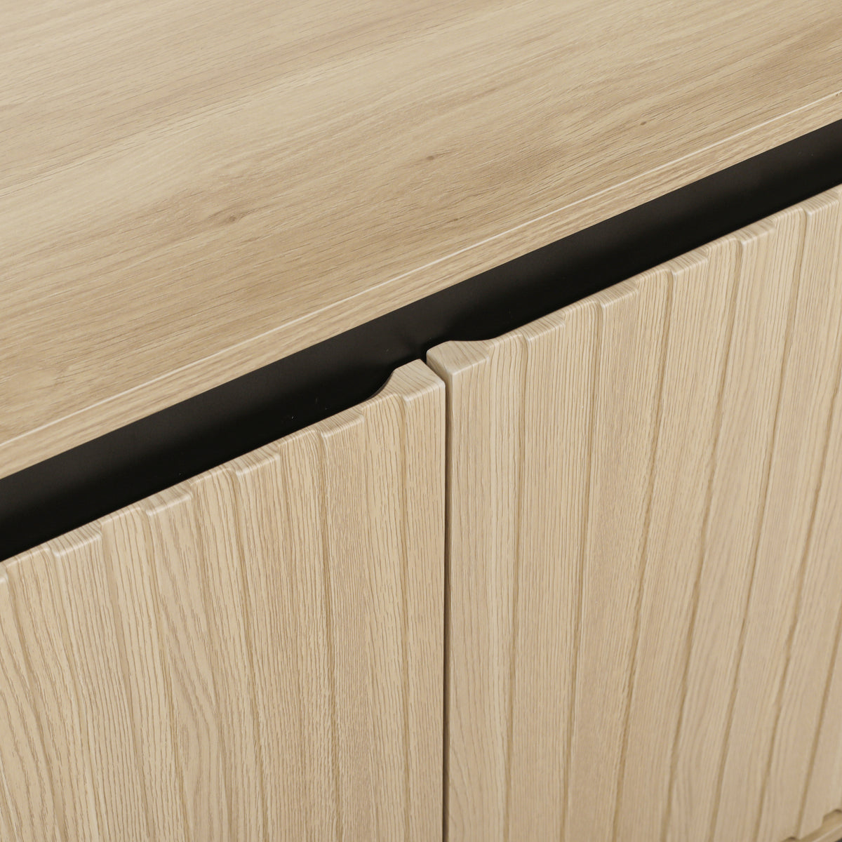 Engraved 3-Door Sideboard Cabinet with LED Lighting