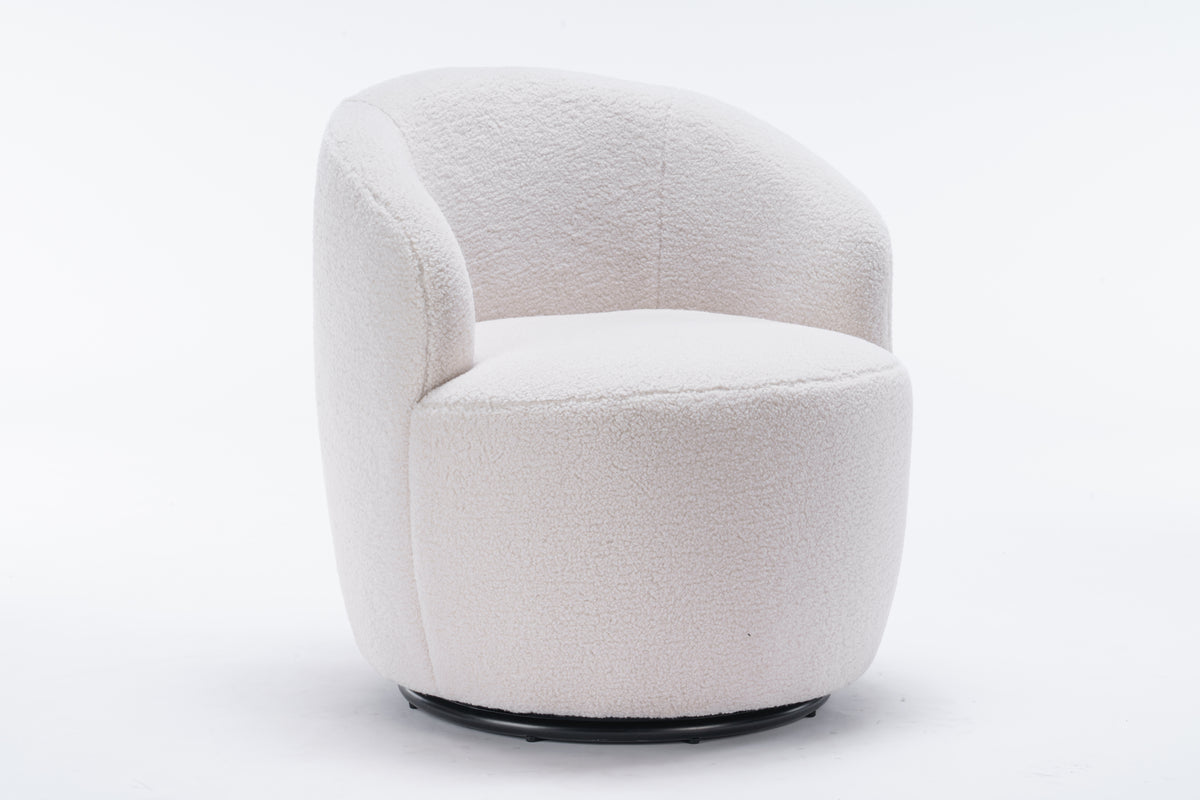 Teddy Fabric Accent Chair Ivory White
