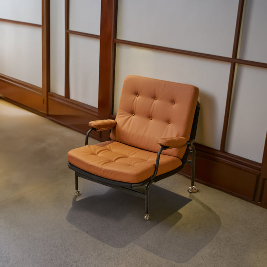 Modern Brown Leather Living Room Armchair