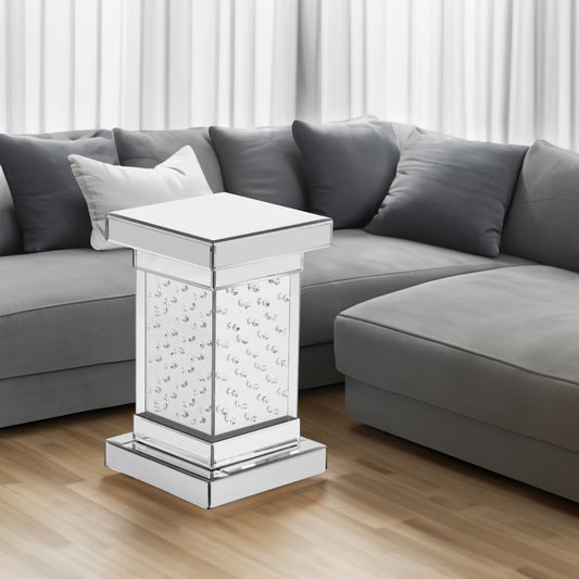 Crystal LED Side Table White