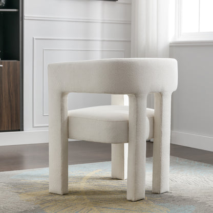 Contemporary Accent Chair Beige Upholstery