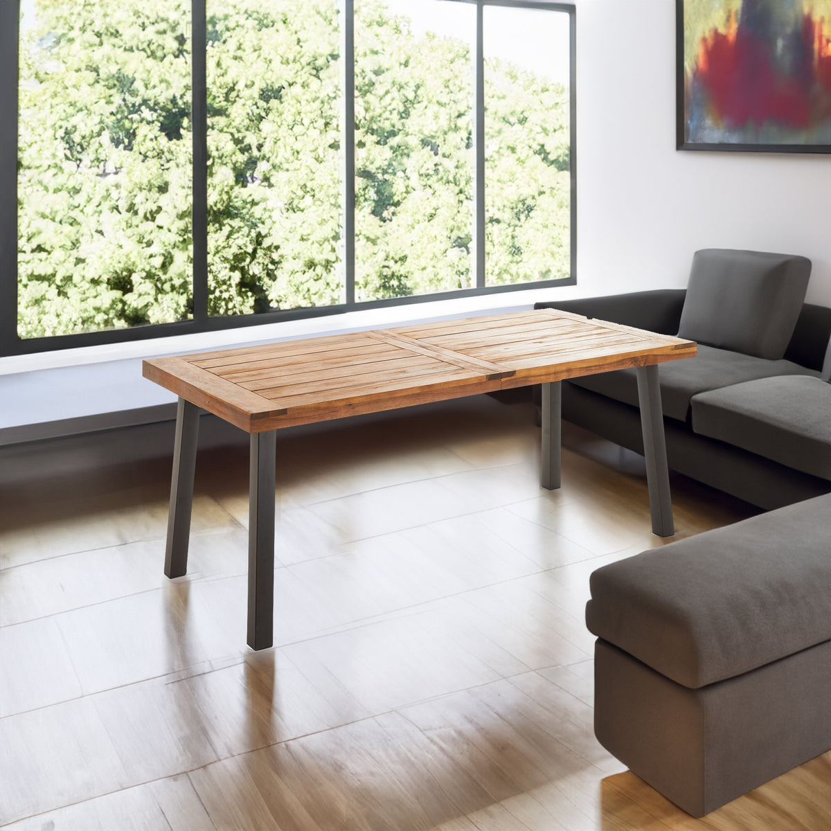 Della Dining Table Solid Wood Brown