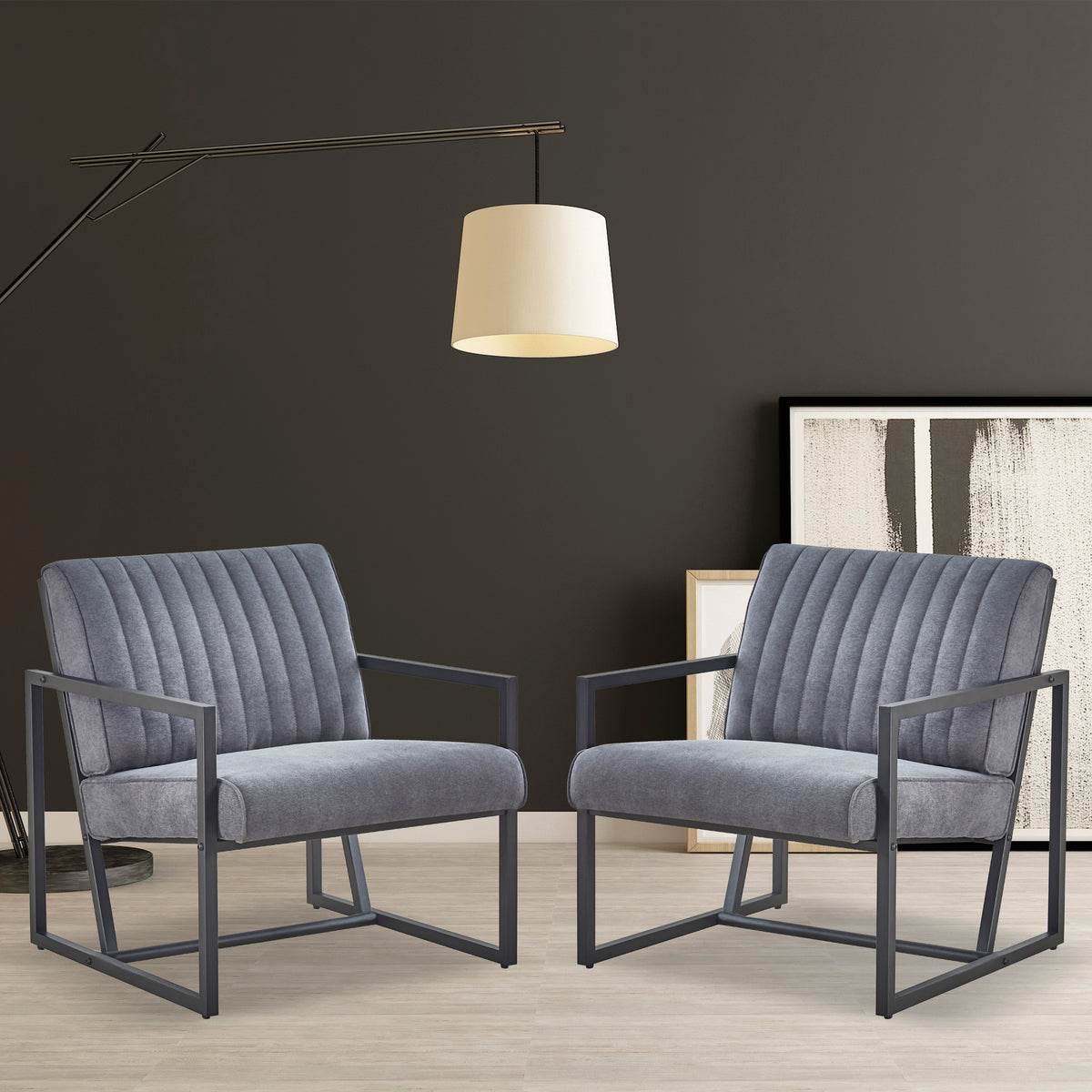 Grey Steel Armchair – Modern Dining