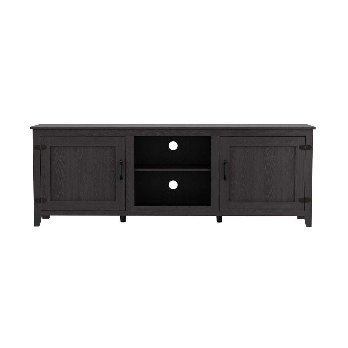 Black Media Console Cabinet