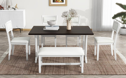 Topmax Farmhouse Dining Set (6 pcs) – White